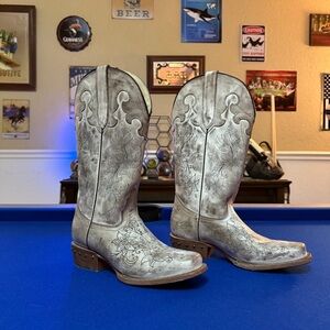 Grey Rustic Western Floral, J.B. Dillon Boots